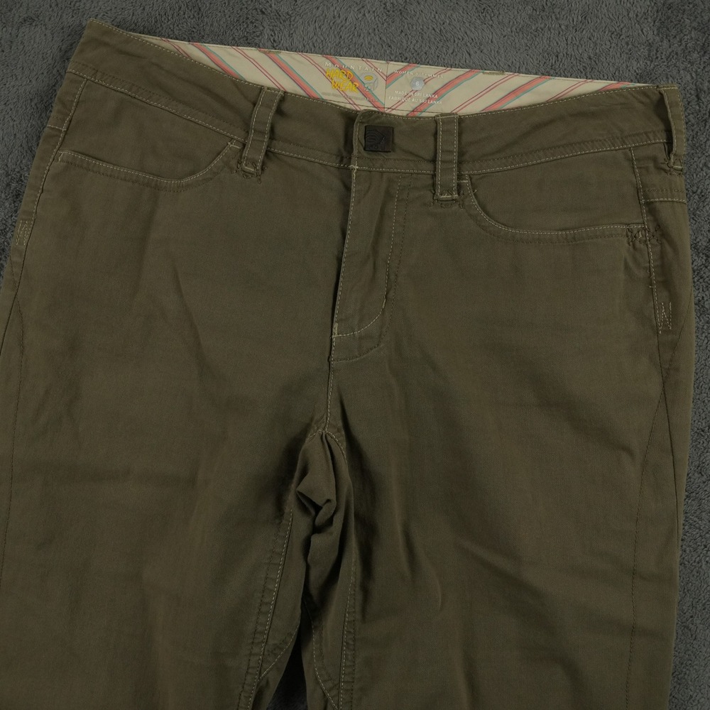 Mountain Hardwear Capri Pants Women 6 Olive Green Stretch Camping Hiking Outdoor